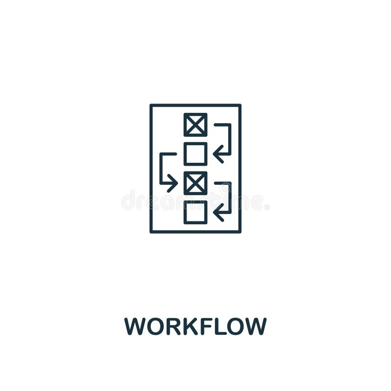 Workflow icon. Thin outline style design from design ui and ux icons collection. Creative Workflow icon for web design stock illustration Workflow icon. Thin outline style design from design ui and ux icons collection. Creative Workflow icon for web design stock illustration