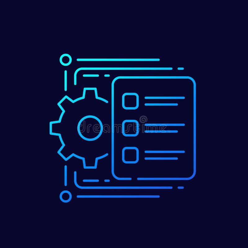 Workflow or project line vector icon vector illustration