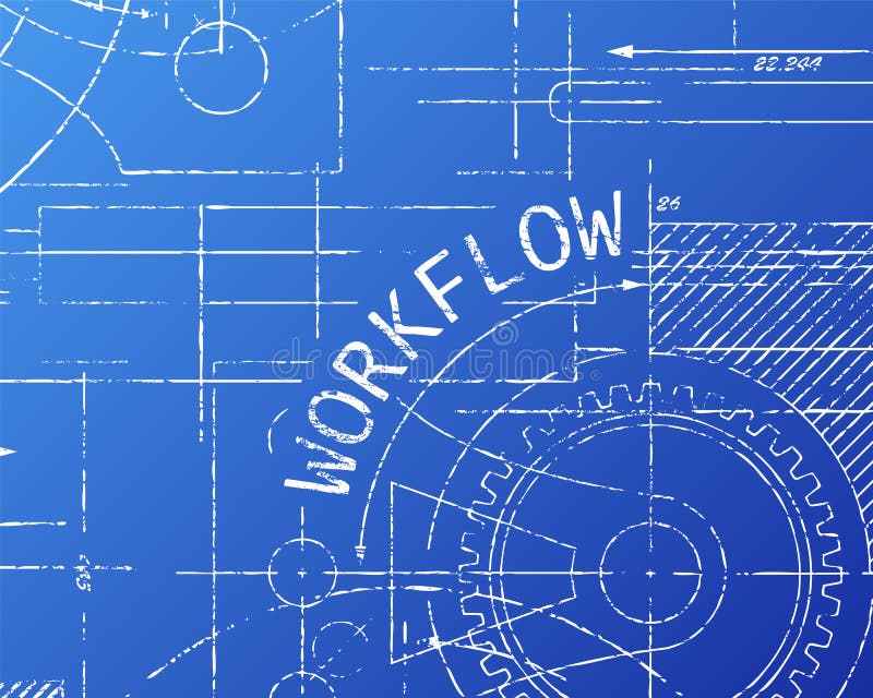 Workflowritningmaskin stock illustrationer