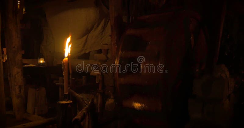 Ancient Wooden Mill stock footage