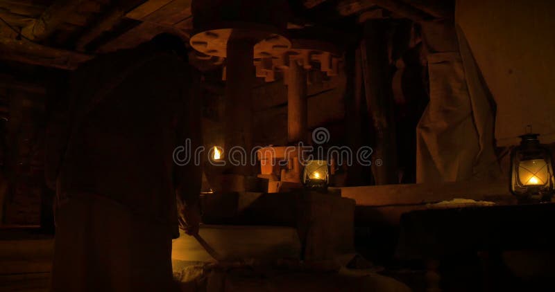 Ancient Wooden Mill stock video