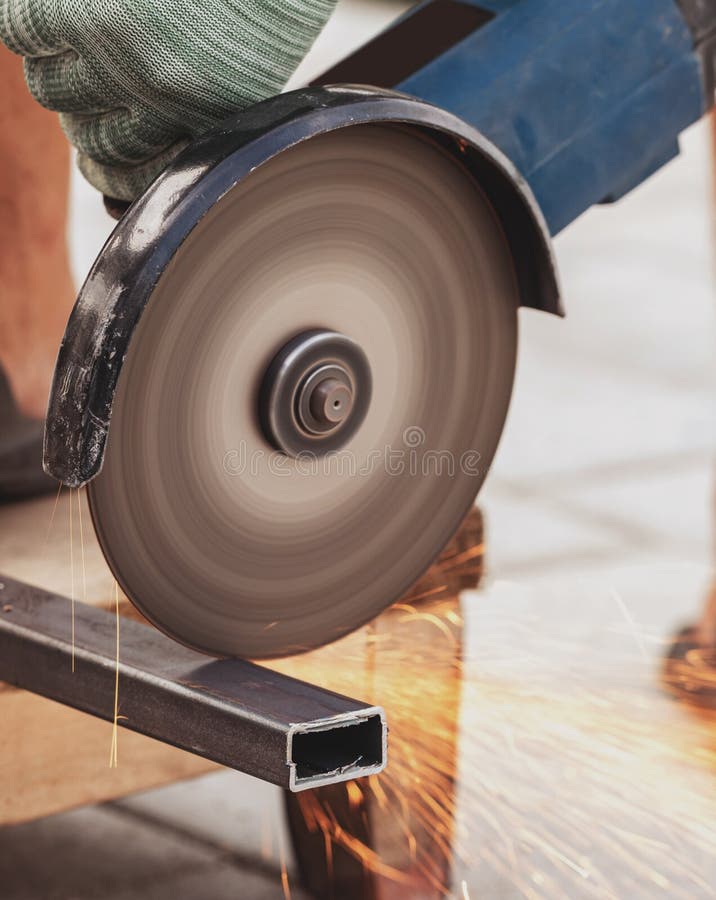 Working with a Circular Saw Cutting Metal Stock Photo Image of circle
