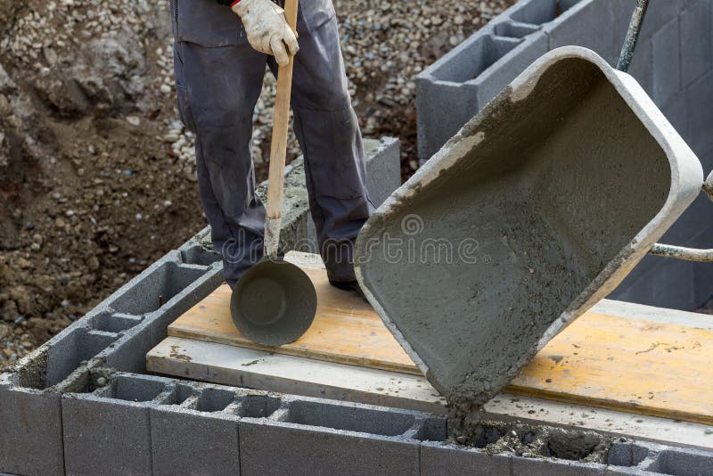 Working with concrete royalty free stock photo