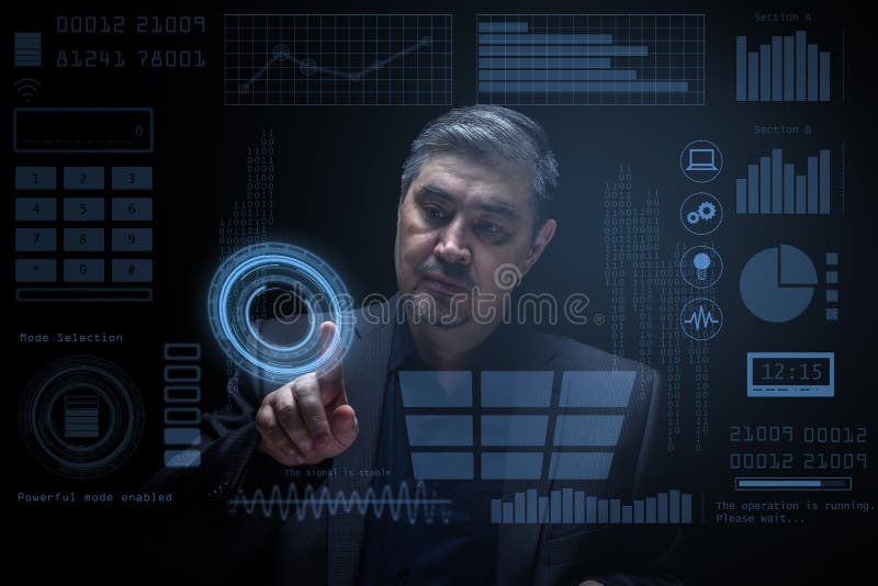 Working with a convenient virtual interface stock photos Working with a convenient virtual interface stock photos