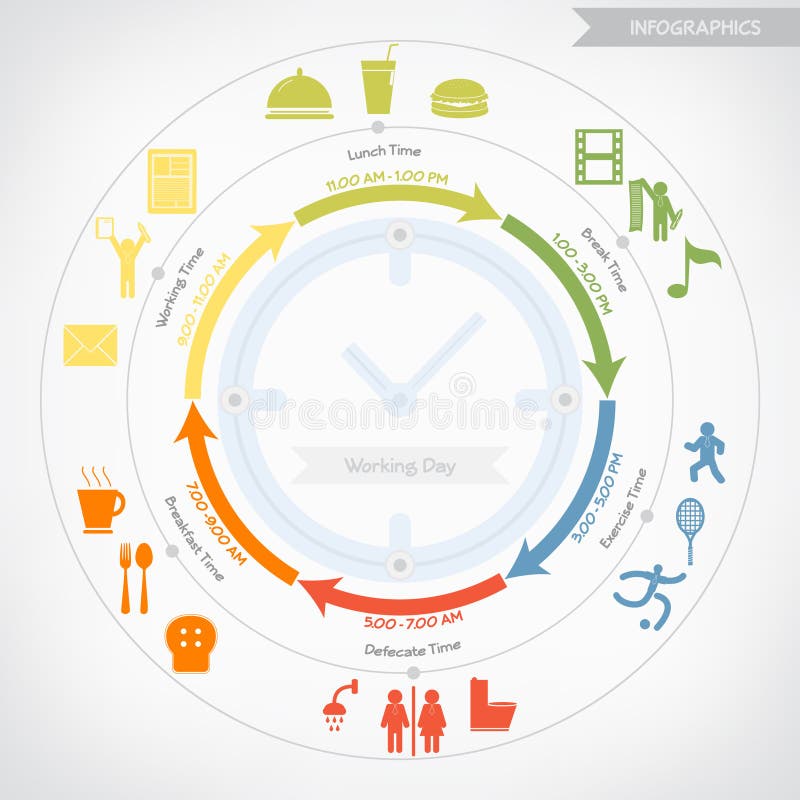 Working day infographics royalty free illustration