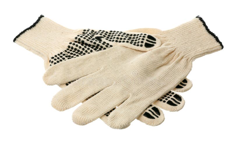 Working gloves on a white background. Pair working gloves stock images, royalty-free photos and pictures
