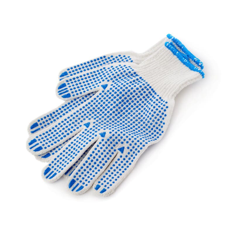 Pair of Blue Working gloves over isolated white background. Pair working gloves stock images, royalty-free photos and pictures