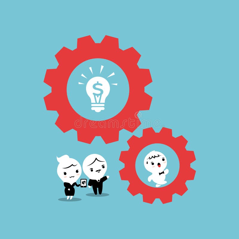 Working Hard Business man stock illustration