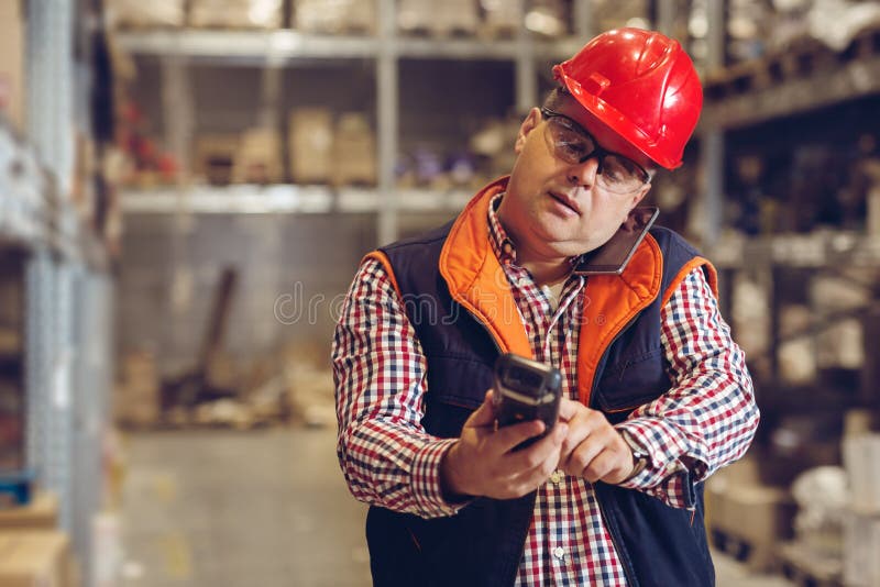Working Hard. Warehouse Workers. Stock Photo Image of woman
