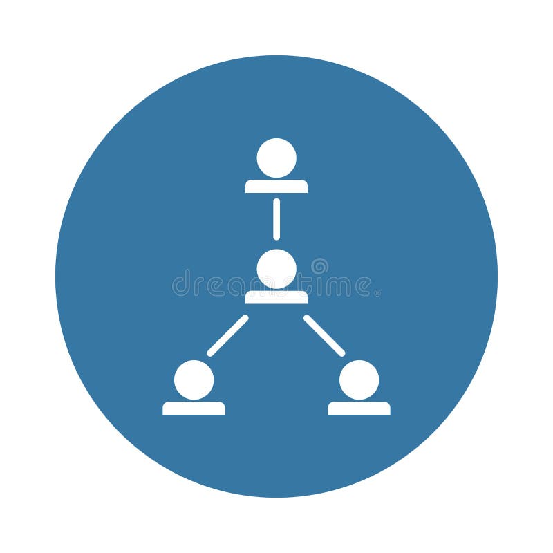 Working hierarchy icon in Badge style on white background