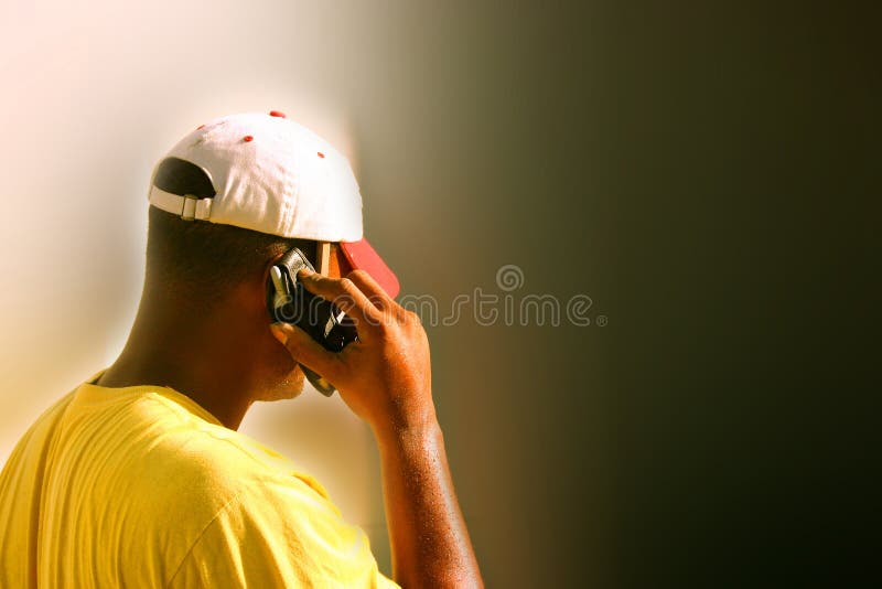 Working man on cellular phone