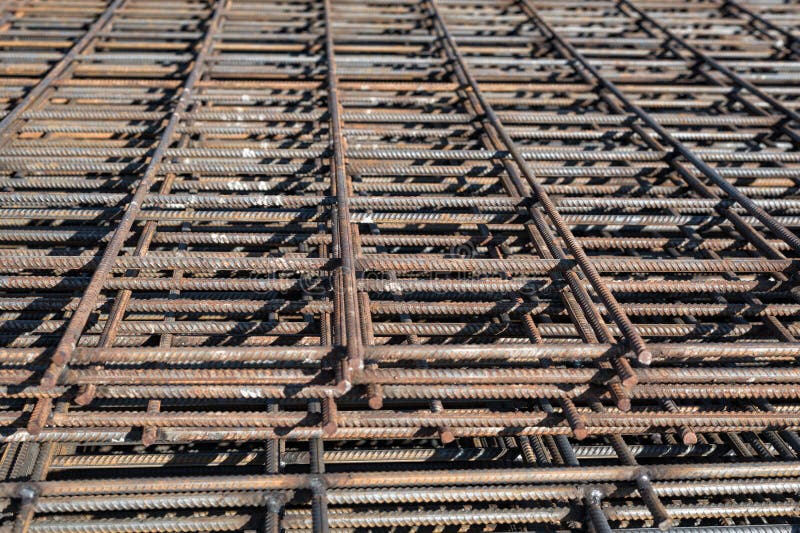 Working Material on a Construction Site. Rusty Rebar for Concrete Pouring Stock Image Image of