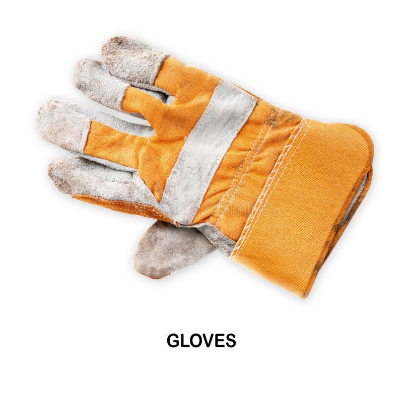 Working Mens Gloves Isolated On White Background Stock Image Image of