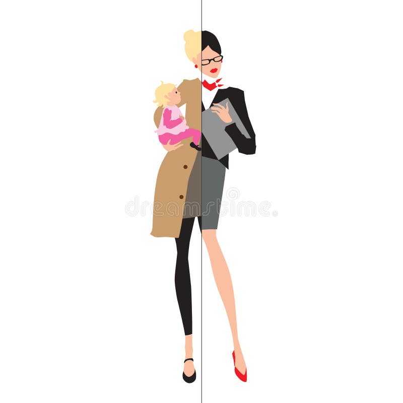 Working mother and baby. Vector illustration eps10. Working mother and baby. Vector illustration eps10.