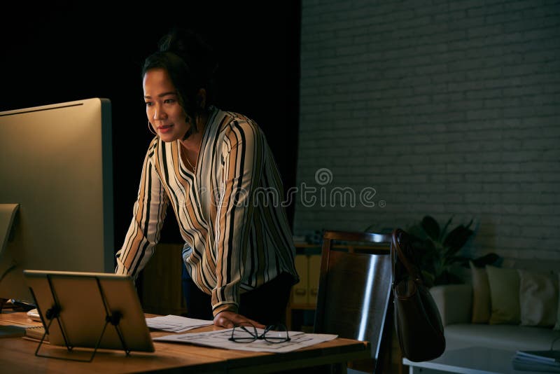 Working at night stock image. Image of late, executive - 100376991