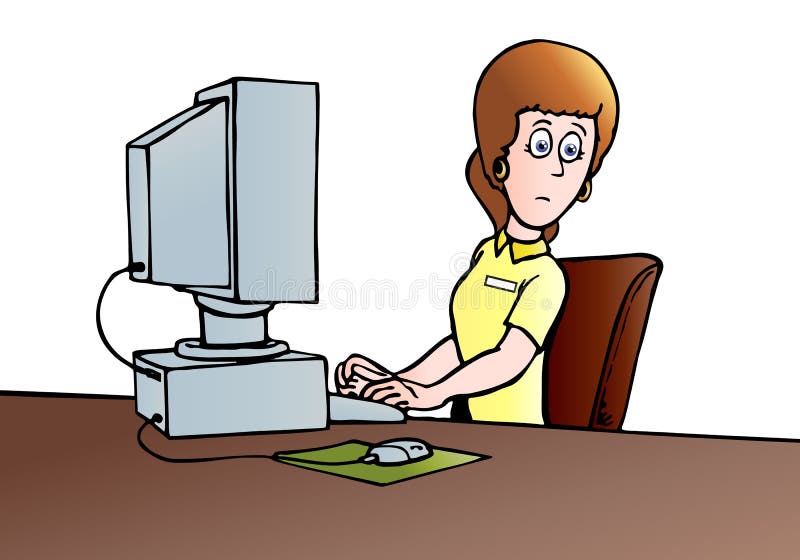 Working in the office stock illustration