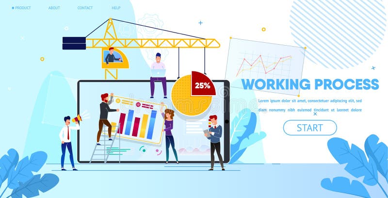 Working Process of People Making Web Page Design vector illustration Working Process of People Making Web Page Design vector illustration