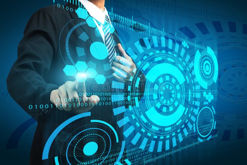 Working with Sci fi futuristic user interface stock photos