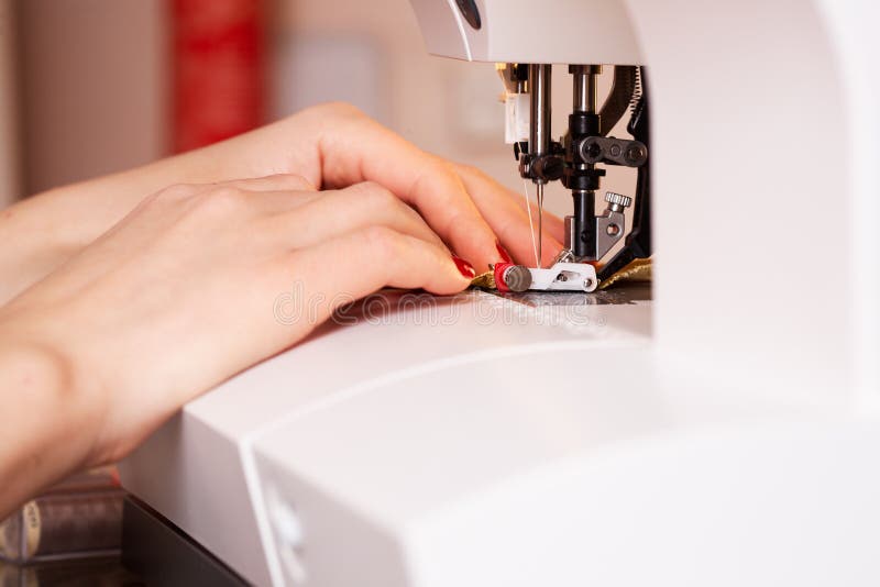 Working on the Sewing Machine Stock Image Image of color, hands 11988187