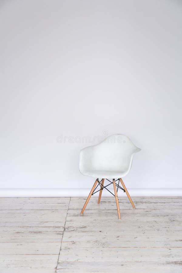 The Working Space of the Photo Studio with a White Paper Background and  Chair. Stock Image - Image of modern, wall: 179836019