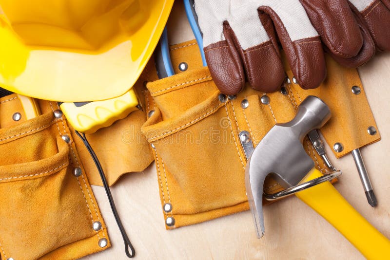Leather Gloves And Wood Working Tools Stock Photo - Image 