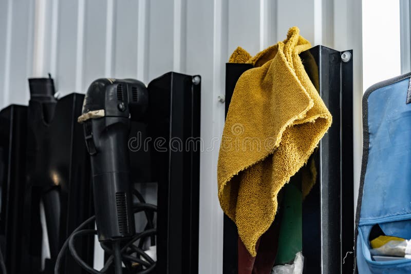Working Tools in a Car Detailing Center Stock Image Image of