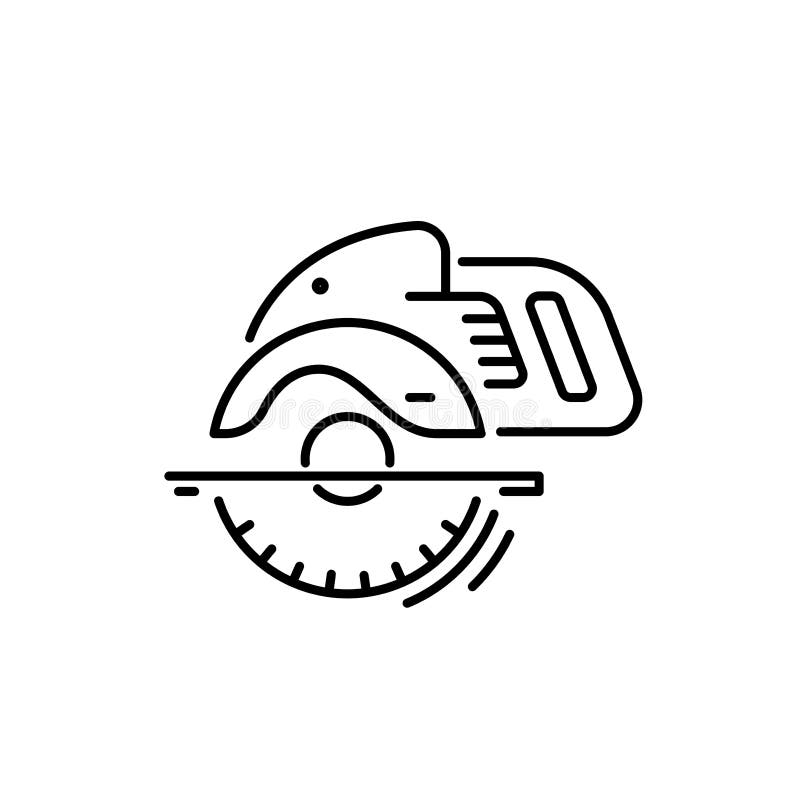 Working tools for construction and repair line icon angle grinder. stock illustration