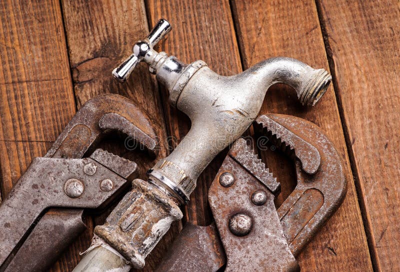 Working Tools, Plumbing, Pipes and Faucets Stock Photo Image of