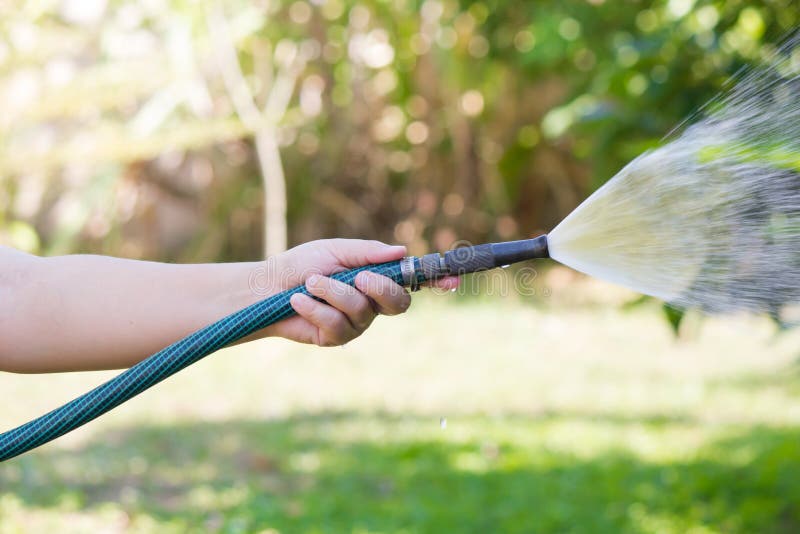 Working watering garden from hose