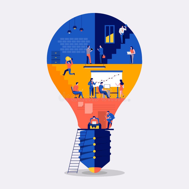 Workingspace leidt tot idee vector illustratie Workingspace leidt tot idee vector illustratie