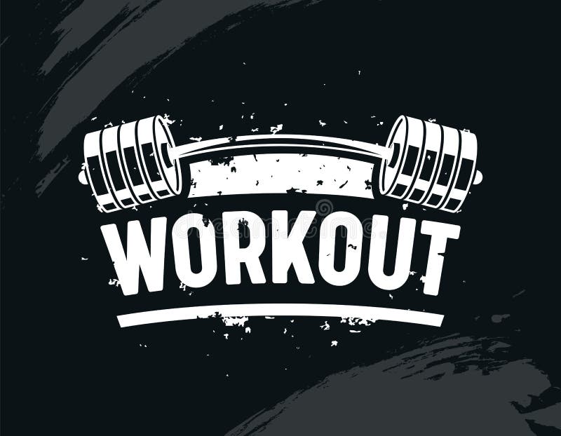 Workout Banner, Exercise in Gym with Barbell, Body Training, Creative Bodybuilding and Fitness Motivation Concept.