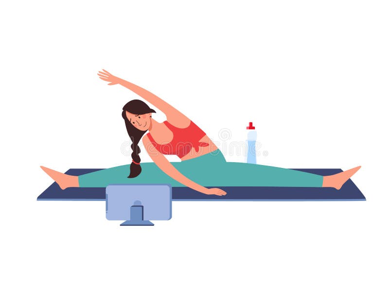 Workouts Online, Fitness, Vector. the Girl Goes in for Sports at Home Via Video Communication on the Tablet Stock Vector - Illustration of cartoon, athlete: 184570579 Workouts Online, Fitness, Vector. the Girl Goes in for Sports at Home Via Video Communication on the Tablet Stock Vector - Illustration of cartoon, athlete: 184570579
