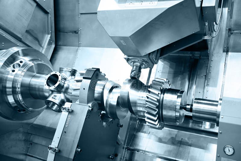 Workpiece in CNC Lathe and Milling Machine Stock Photo Image of