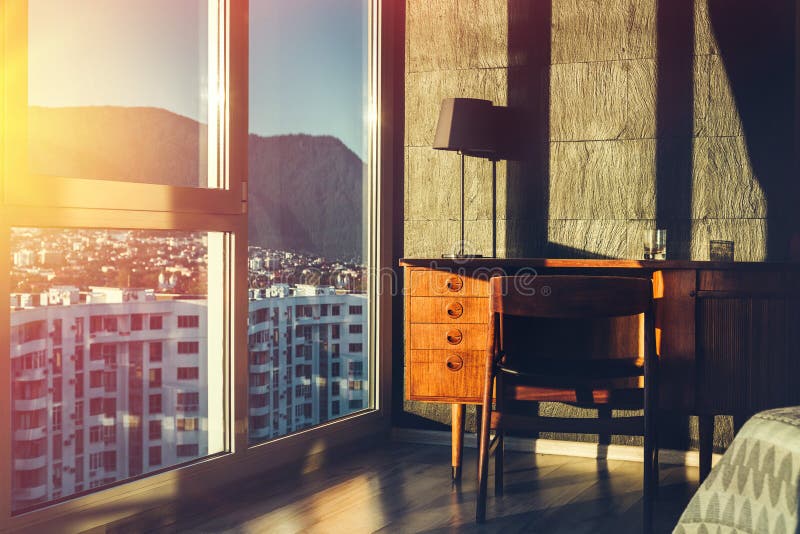 Workplace in the Apartment. Concept of Work at Home Stock Photo Image