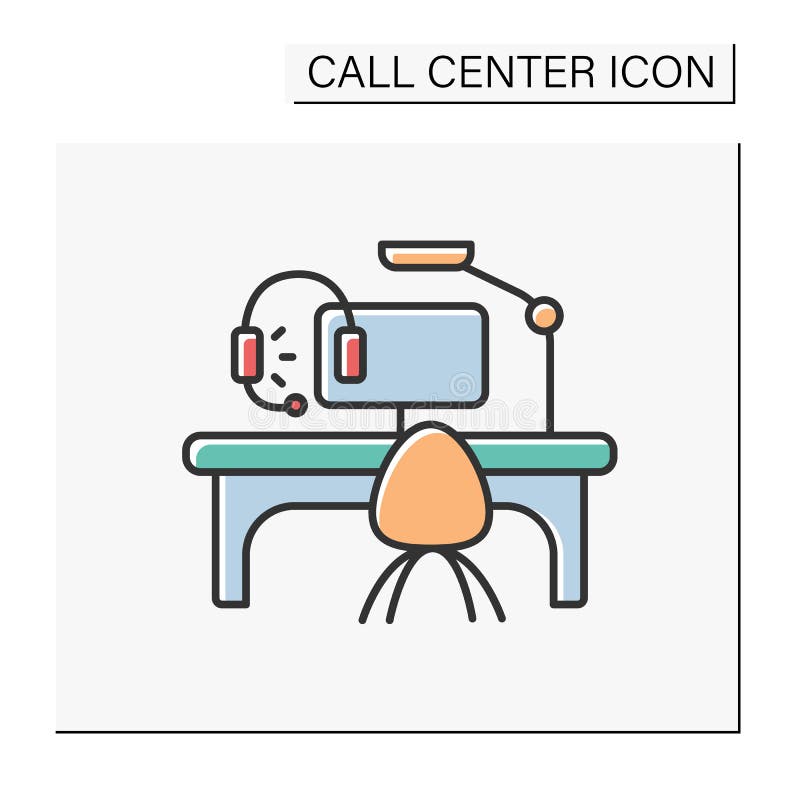 Workplace color icon stock illustration