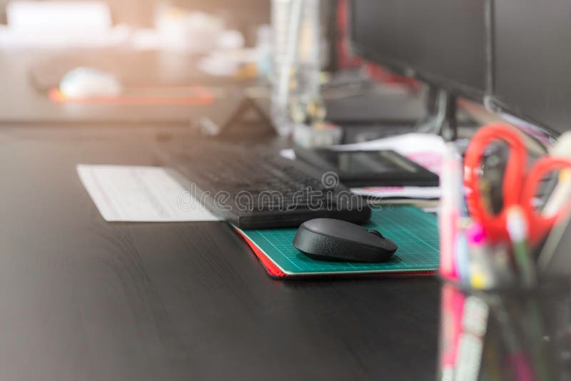 Workplace and Office Appliances. Stock Photo Image of design, modern