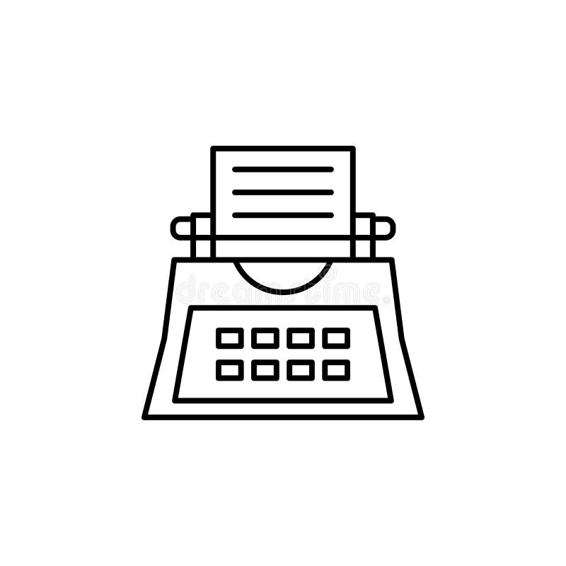 Workplace, typewriter icon. Element of workplace thin line icon vector illustration