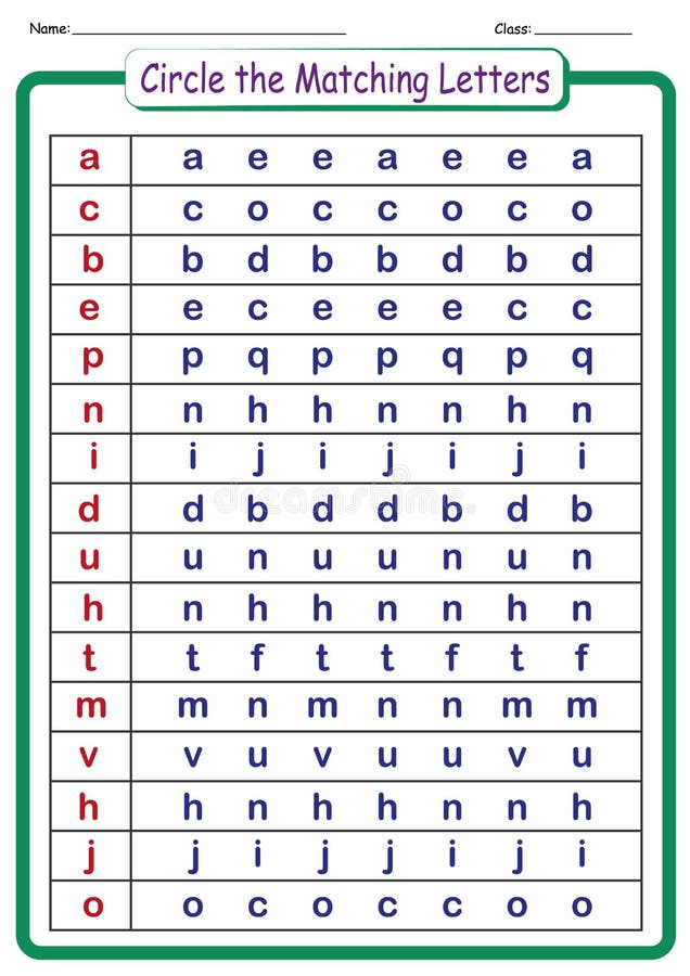 Worksheet for Kids, Circle the Letters that Match the First Letter in ...