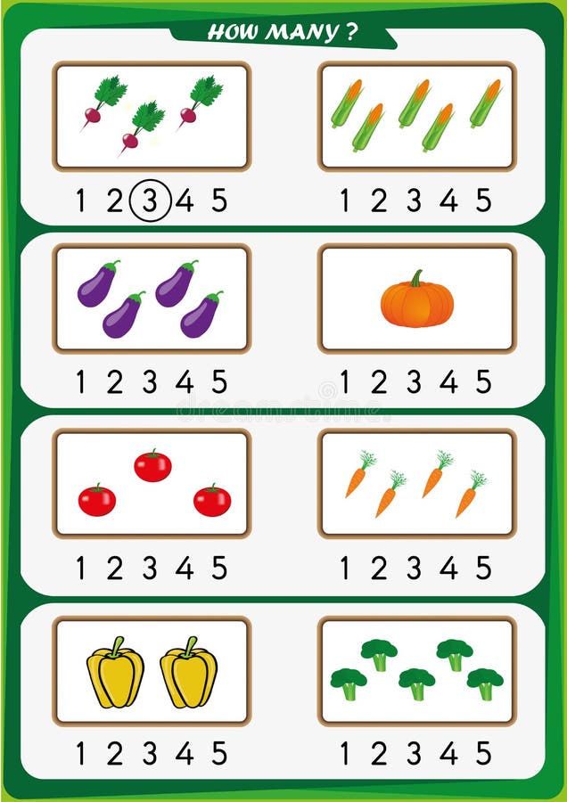 worksheet for kindergarten kids count the number of objects learn the