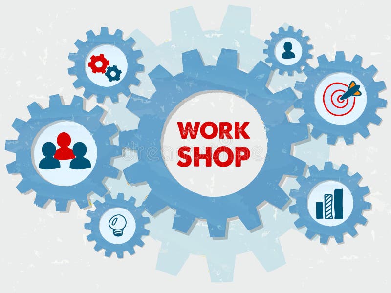 Workshop En Onderwijs De Symbolen in Grunge Vlak Ontwerp Past Infog Aan