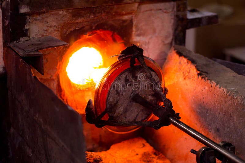 Glassworks Manufacturing Process Stock Image Image of furnace
