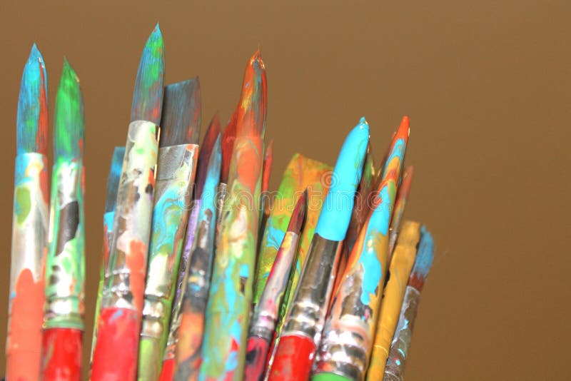 Paint brushes stock photo. Image of paint, studio, colorful 101317264