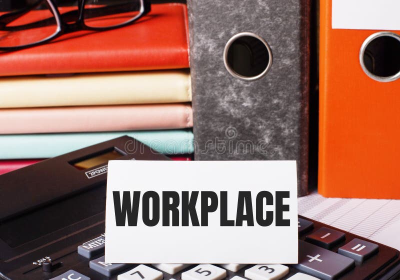 Workspace Computer and Office Supplies on Office Workplace Stock Photo