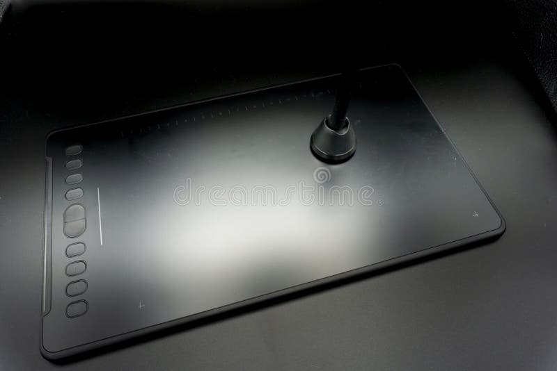 Workspace with Graphic Tablet and Digital Pen. Digital Work Concept