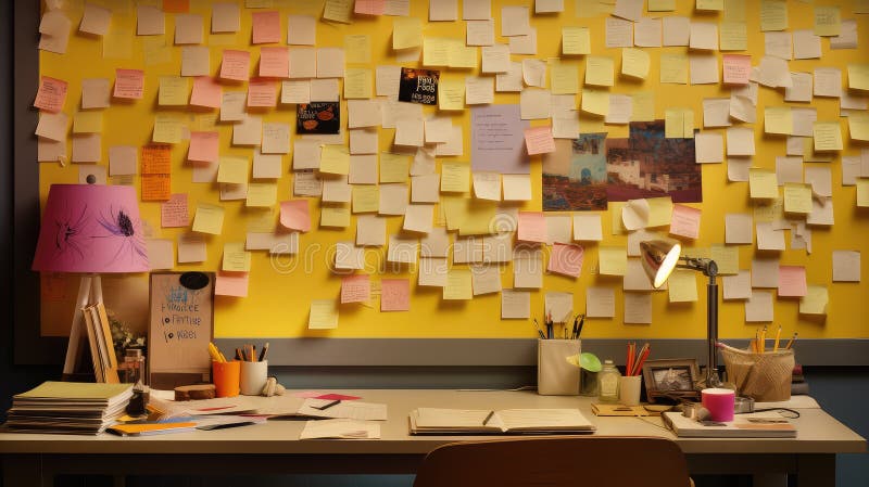 Workspace ideas creative beige background vector illustration