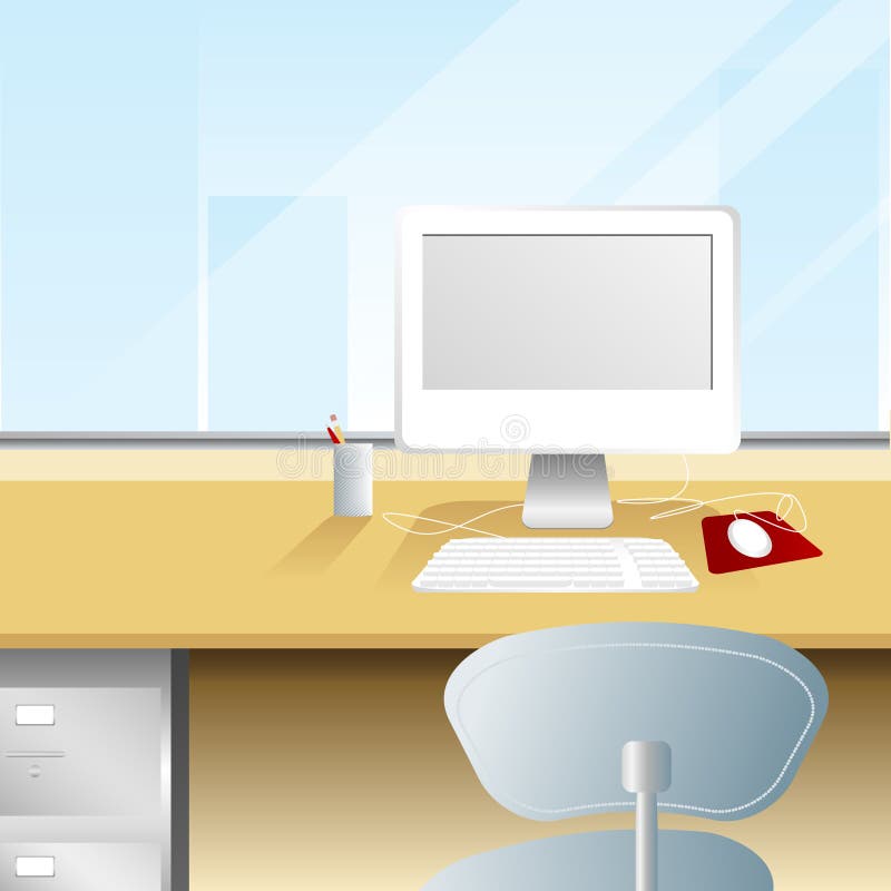 Workspace with a View vector illustration