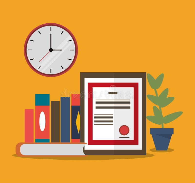 Worktime Desk Office Supply Design Stock Vector Illustration of