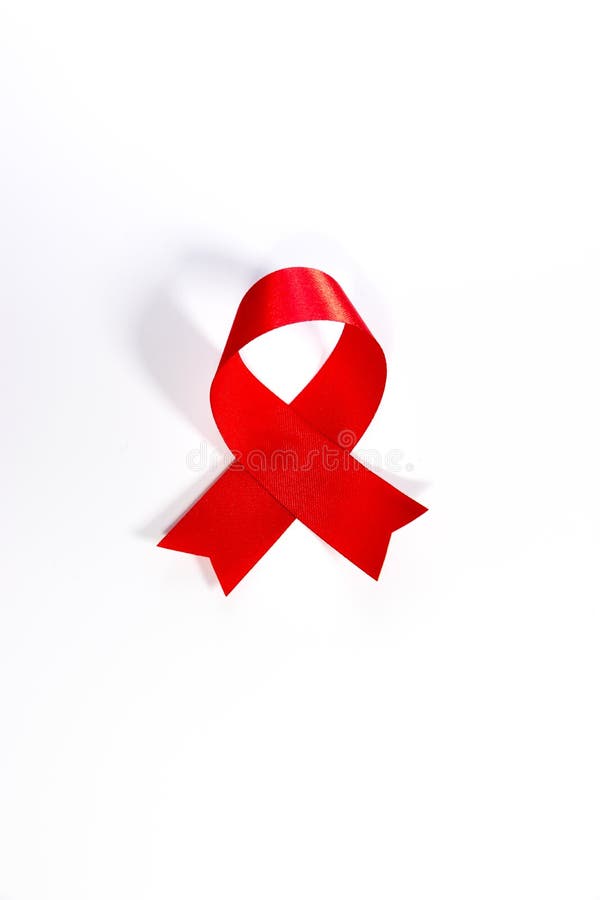 World aids day. Red Aids ribbon. World AIDS Day 1 December. Red AIDS ribbon isolated on white background with shadow. AIDS icon royalty free stock image