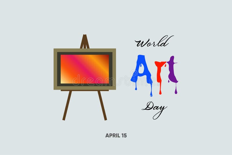 World Art Day. National Art Day on White Background. Canvas Day Stock