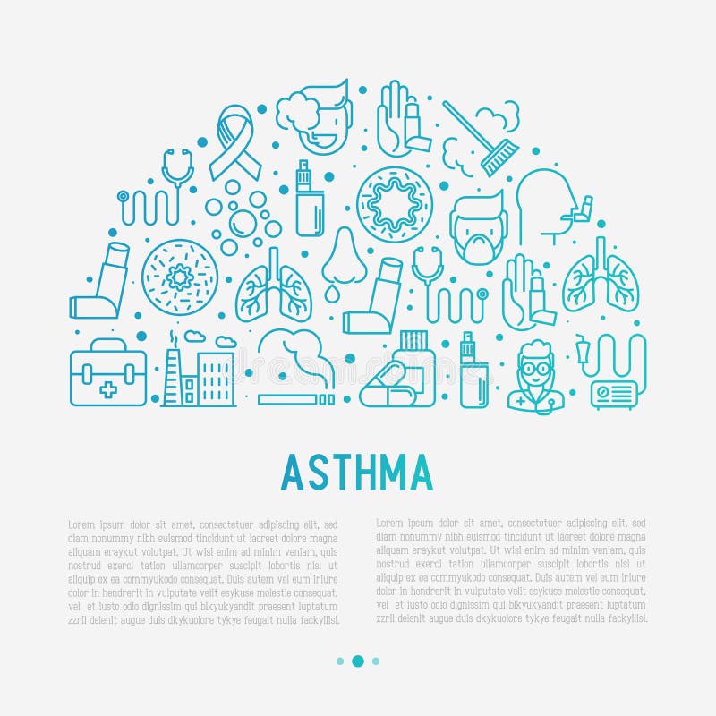 World asthma day concept in half circle royalty free illustration World asthma day concept in half circle royalty free illustration